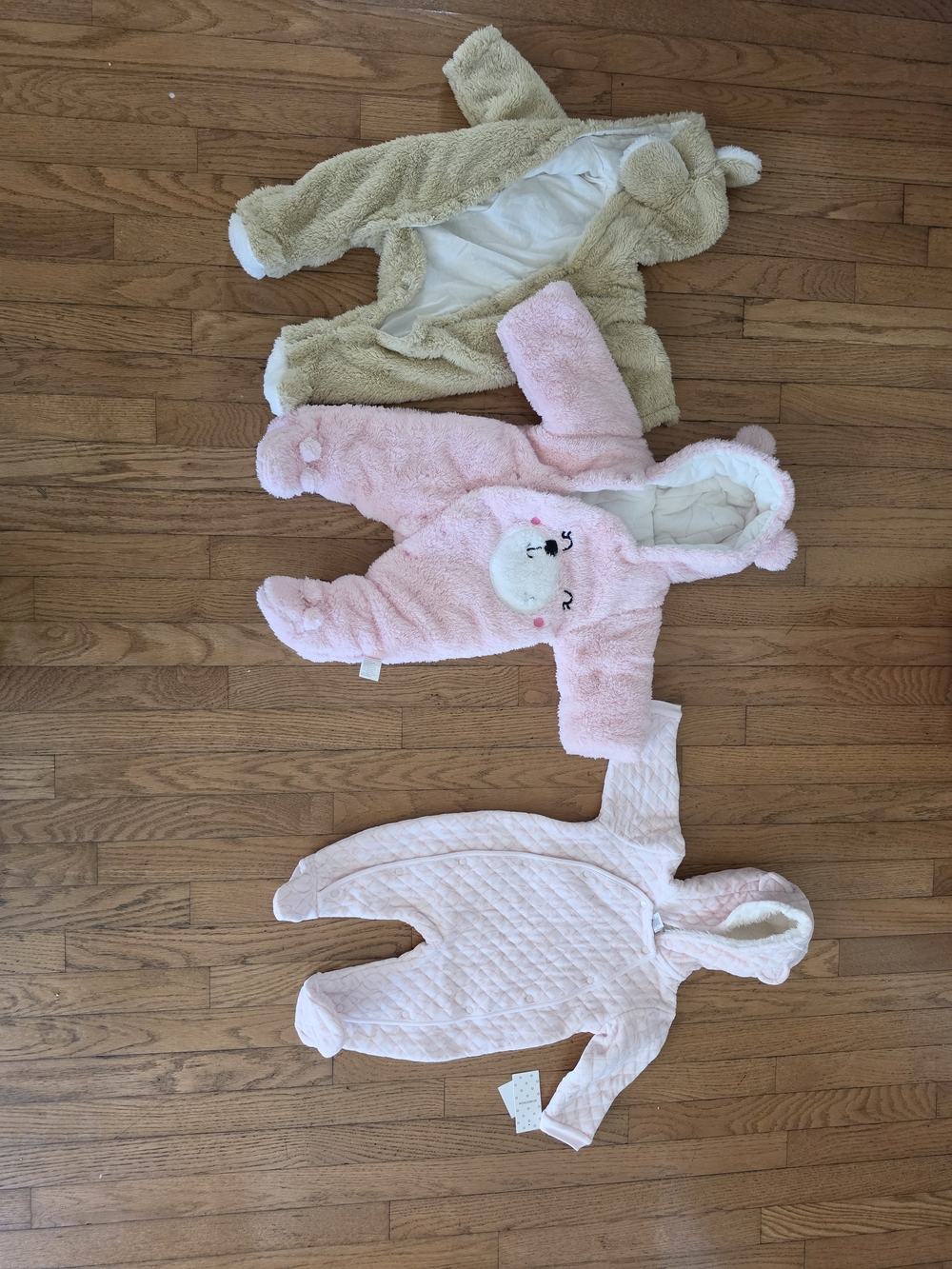 Ski/ Winter Gear For Baby GirlPink Plush Baby One-Piece with Hood
